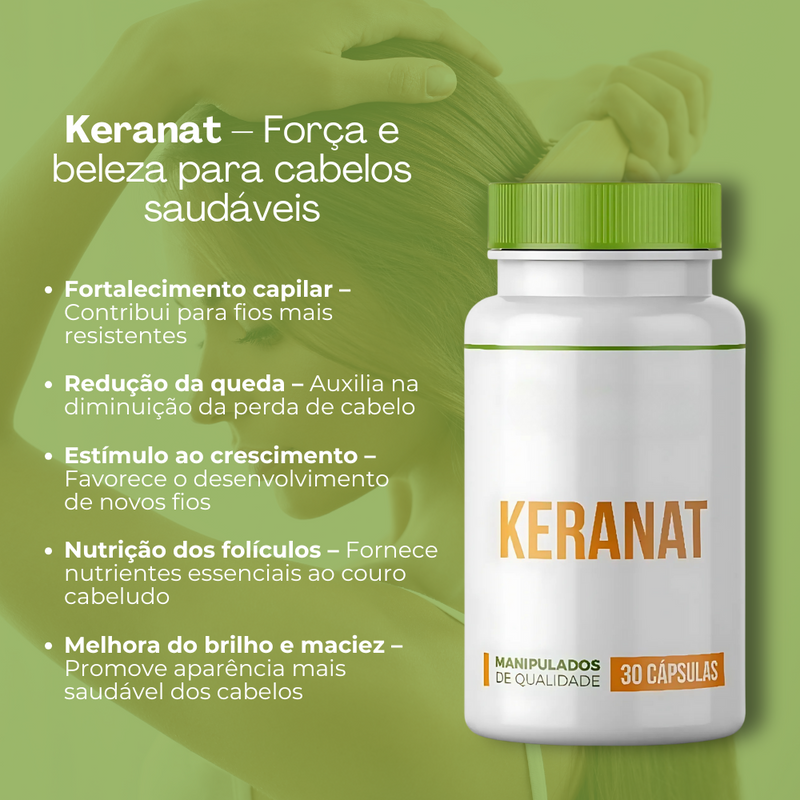 Keranat  -  30 Cápsulas - Cabelos Mais Saudáveis + Frete Grátis