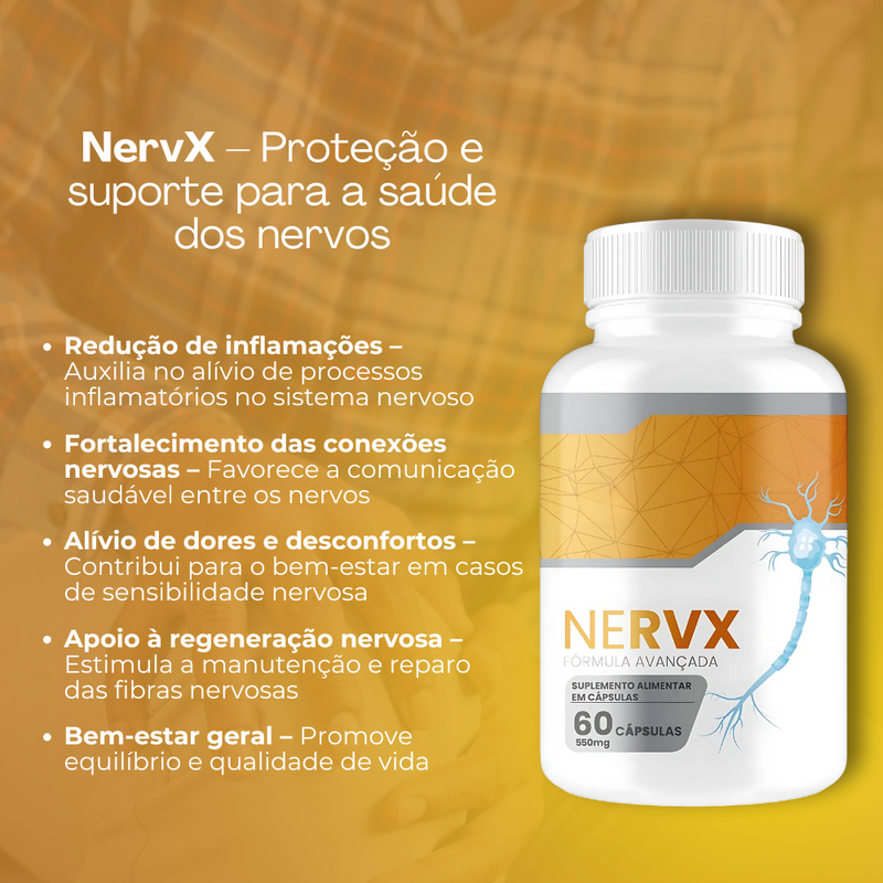 Nervx -  60 Cápsulas - Saúde dos Nervos + Frete Grátis