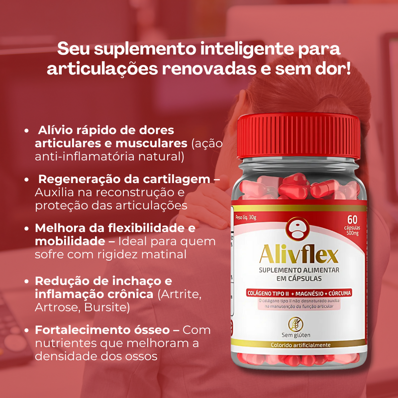 AlivFlex Original 60 Cápsulas - Suplemento Articular Completo - Frete Grátis