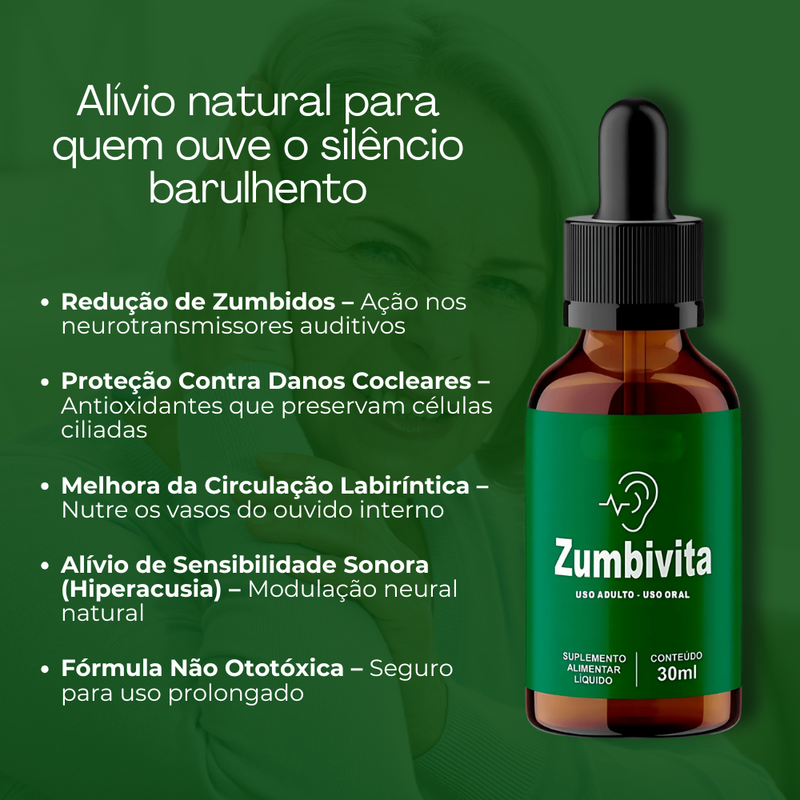 ZumbiVita Original 30ml  - Saúde Auditiva e Alívio de Zumbidos - Frete Grátis